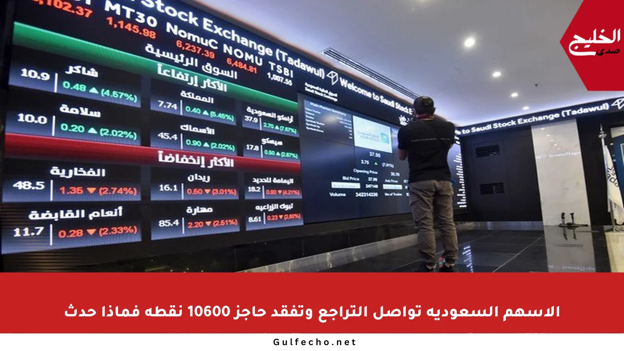 الأسهم السعودية تواصل التراجع وتفقد حاجز 10600 نقطة فماذا حدث